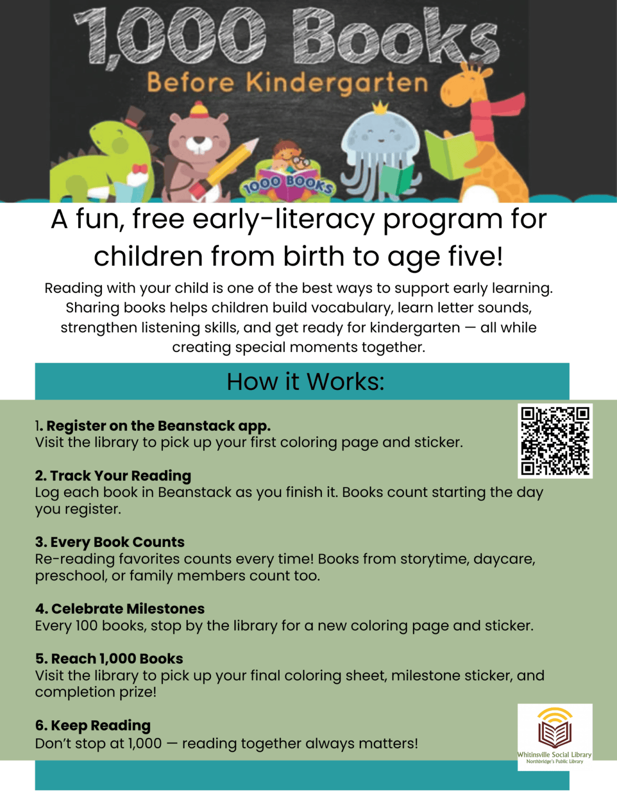 1,000 books before kindergarten whitinsville social library