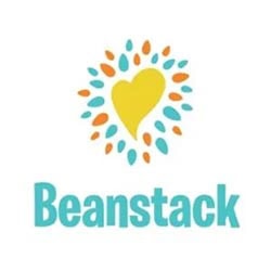 Beanstack logo featuring a yellow heart surrounded by blue and orange teardrop shapes, with the word "Beanstack" in bold blue text below.