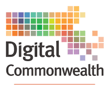 Digital Commonwealth logo featuring colorful pixel squares forming the shape of Massachusetts above the words 