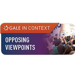 Gale In Context: Opposing Viewpoints logo with a crowd of people in the background.