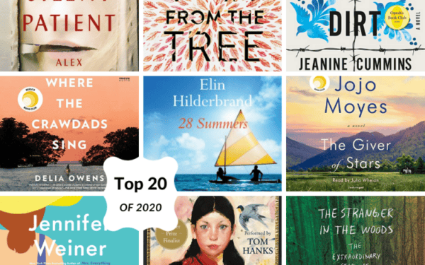 Collage of nine book covers with a central label reading 